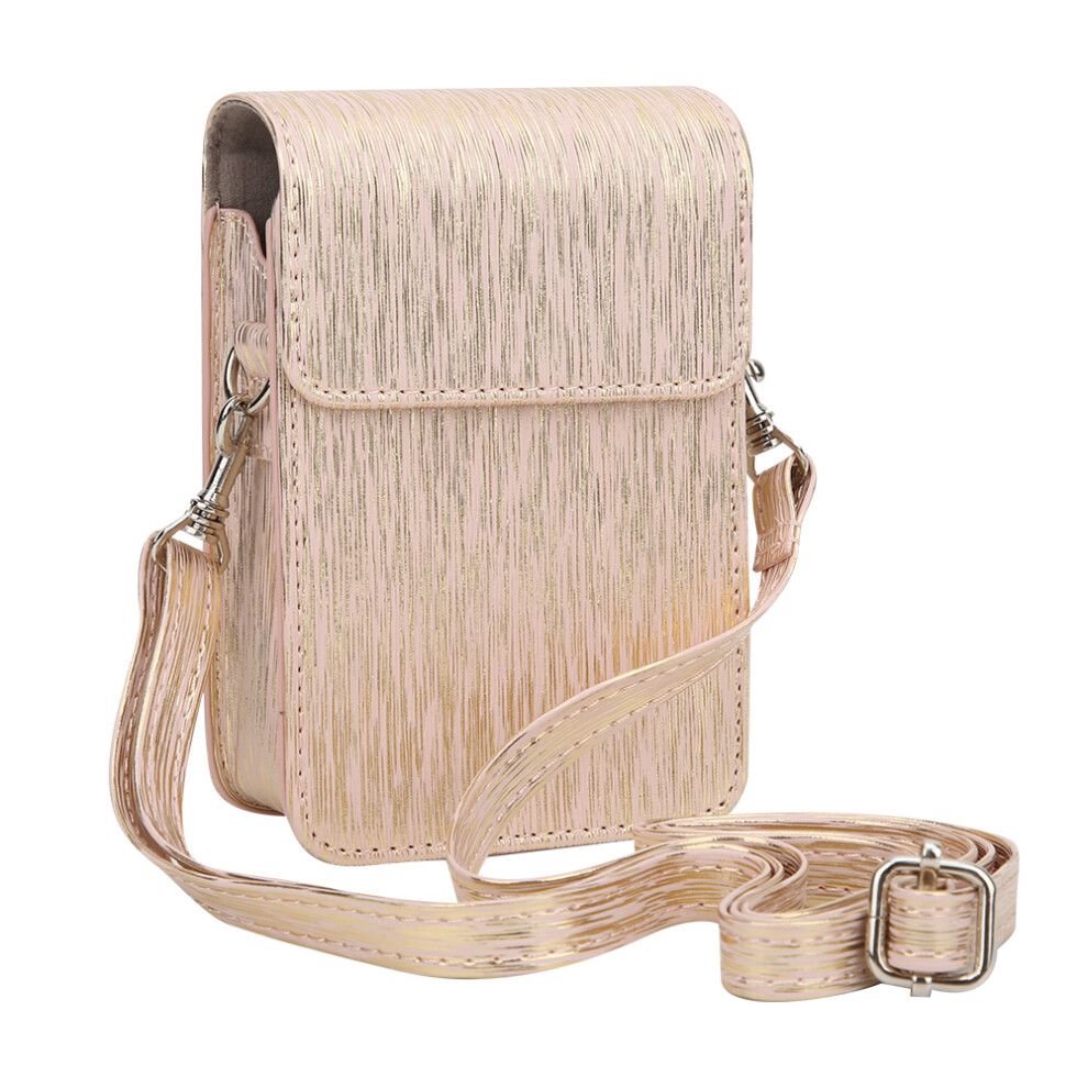 Pu Leather Camera Protective Pouch With Shoulder Strap For Instax Mini Liplay Streamer Drawing Pink 3858436026951