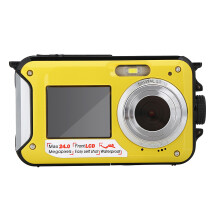Caméra étanche à double écran, caméscope reflex numérique haute définition DV (Jaune)