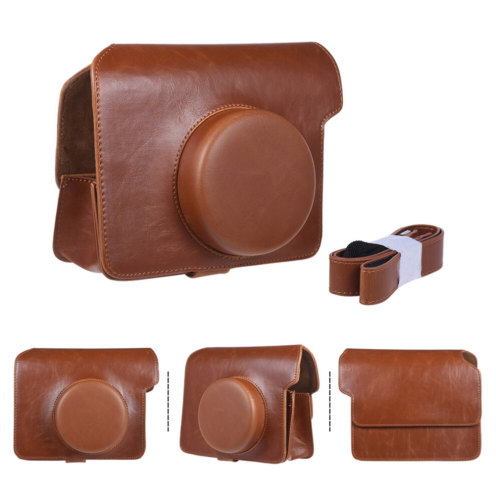 Vintage Pu Protective Camera Case Bag Pouch Cover Protector W/ Camera Strap Compatible With Fujifilm Instax Wide W300 Instant Film Cam 3365874549008