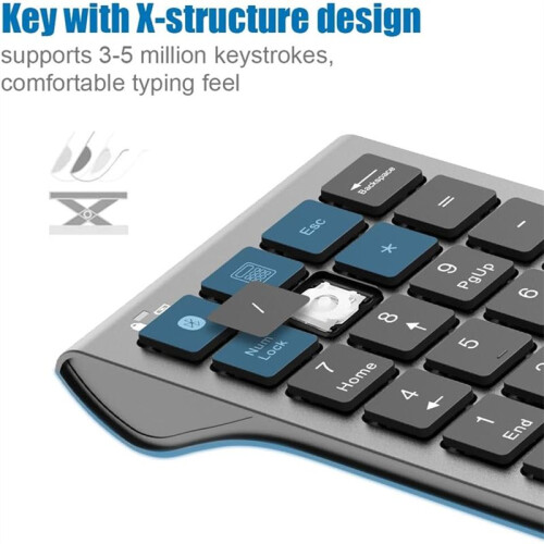 Number Pad Wireless & Wired USB Keypad 2-in-1, Rechargeable Numpad for Laptops, Desktop 1
