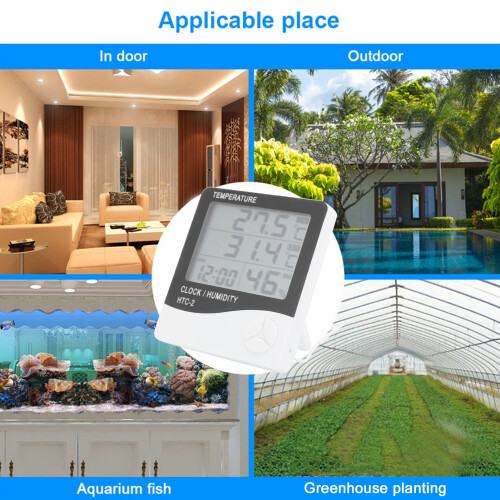 HighAccuracy Digital Thermometer Humidity Meter Indoor Outdoor Temp Display 2