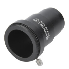 3x Barlowlens met M42x0.75 schroefdraad, compatibel met 1,25 inch oculairs voor astronomische telescopen.