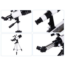 70mm Large Aperture Astronomical Refractor Telescope 300mm Focal Length with Moon Filter Tripod Finderscope for Terrestrial And Astronomical Use