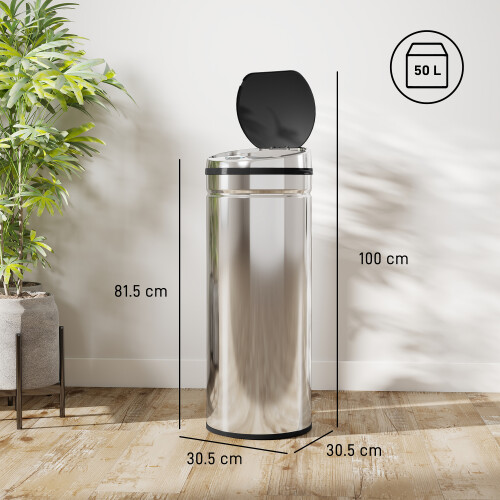 Homcom (M) HOMCOM Sensor Bin, Stainless Steel Kitchen Bin with Automatic Close 2