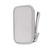 Digital Accessory Storage Bag Small Grey Multi Layers Nylon Electronics Organizer Compatible With Travel