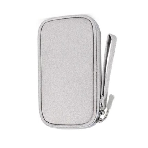 Digital Accessory Storage Bag Small Grey Multi Layers Nylon Electronics Organizer Compatible With Travel
