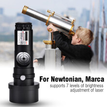 1,25 inch lasercollimator, 2 inch adapter, 7 helderheidsniveaus, compatibel met Newton-telescopen.