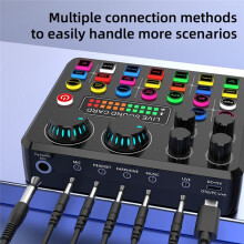 Live-Soundkarte, Professioneller Gaming-Soundkarten-Soundmixer für Karaoke-Übertragungen, KTV-Live-Gesang