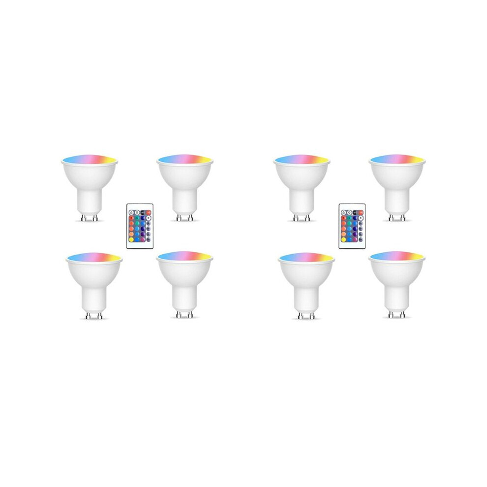 8Pcs Gu10 Bulbs And 1Remote Control With Memory Function 17Colors Changeable Spot Ligh 4Dynamic Ing Modes Spot Light/White 6032833089093