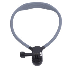 Nekhouder compatibel met actiecamera's. Flexibele siliconen nekhouder met riem, geschikt voor hardlopen, fietsen en skiën.
