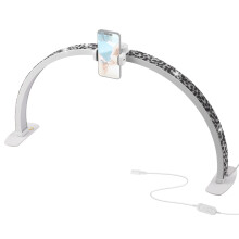 Foldable Desktop Half Moon LED Lamp 38W Dimmable 3000K-6000K with Phone Holder for Nail Eyelash Makeup Tattoo Salon Desk
