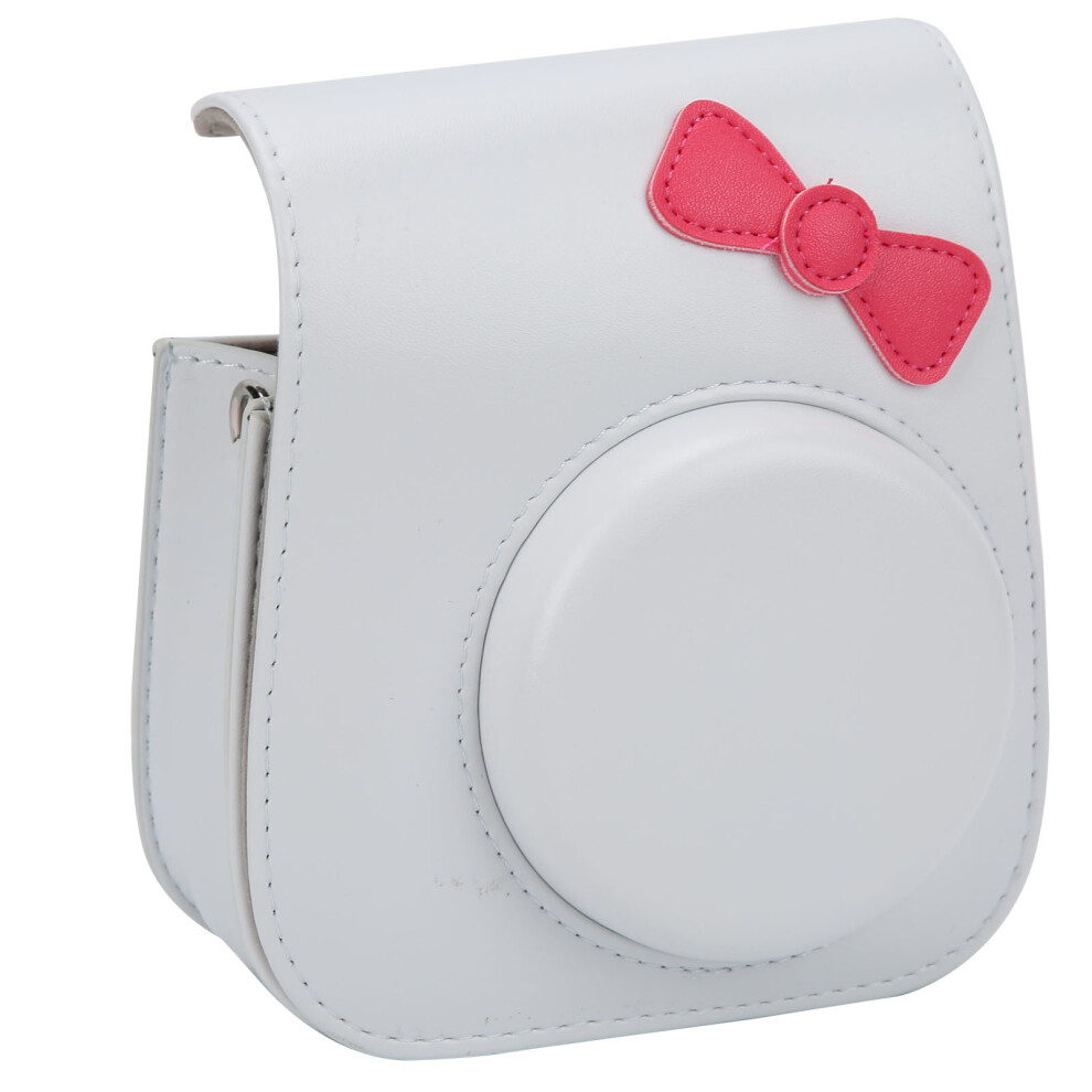 Pu Leather Antidrop Retro Shoulder Protective Camera Bag Pouch Compatible With Instax Mini11/8/9( ) White 3334830743545