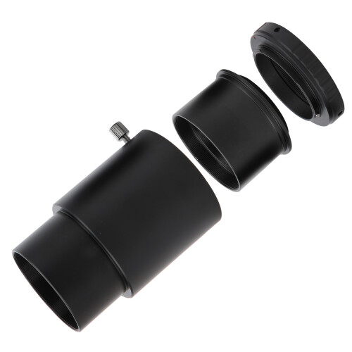 Tubo de extensão para ocular de 2 polegadas (60 mm) para telescópio astronômico e conjunto de anéis adaptadores compatível com T2-OM.