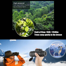 40X60 Outdoor Monocular BAK4 Monocular Telescope HD Vision Prism Scope Built-in Compass with Universal Phone Holder Compatible With Outdoor Activities