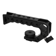 Alça superior universal para câmera, compatível com empunhadura de liga de alumínio com roscas de 1/4" e 3/8" e sapata fria.