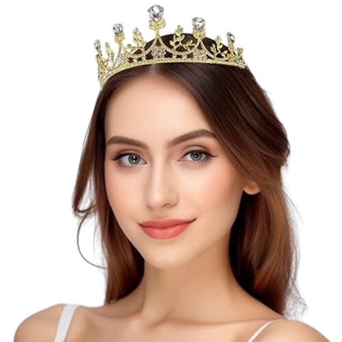 (Type G) Glitrende strass prinsessekrone for brud 2
