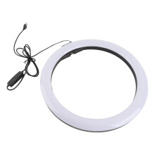 LJJ 30 12W 12 pollici 160 LED Luce circolare dimmerabile 3200K-5600K Compatibile con trucco con testa a sfera e clip per telefono