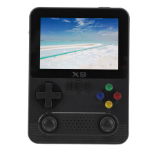 Draagbare spelconsole in retrostijl met 3,5 inch kleuren IPS-scherm, 32 GB, 6000 mAh batterij, geschikt voor 2 spelers, zwart.