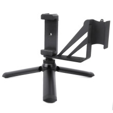 Mini-Stativ-Set mit fester Handyhalterung aus Aluminiumlegierung für Live-Übertragungen, kompatibel mit DJO OSMO Pocket Kamera, schwarzer Handyclip