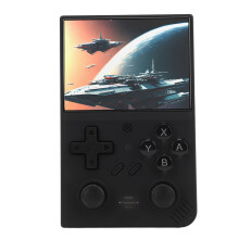 Draagbare retro handheld gameconsole met 3,5 inch IPS-scherm, ingebouwde 64GB geheugenkaart, 3000mAh batterij, ondersteuning voor 10 emulators, zwart.