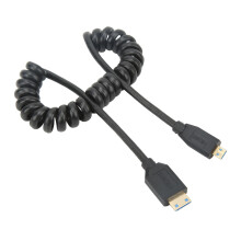 1,2 m Mini HD Multimedia Interface 2,1 V spiraalkabel mannelijk-mannelijk 48 Gbps 8K 60 Hz spiraaladapterkabel compatibel met camera's en telefoons