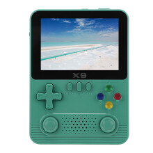Draagbare spelconsole in retrostijl met 3,5 inch kleuren IPS-scherm, 32 GB, 6000 mAh batterij, geschikt voor 2 spelers, groen.