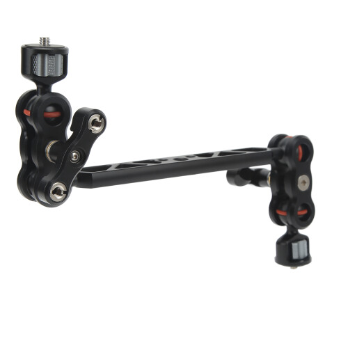 Braço articulado de 13 polegadas para câmera, ajustável, em liga de alumínio com anodização CNC, compatível com luzes de LED.