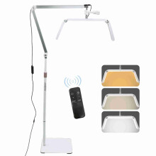 30-W-LED-Bodenleuchte, faltbar, 3200–5600 K, dimmbar, mit verstellbarem Metallstativ, Handyhalterung und Fernbedienung für Kosmetikstudios