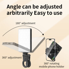 Pocket RGB Video Light 2500K-9000K Dimmable 22 Scene Effects LED Fill Light with Built-in Battery Phone Holder for Computer Tablet Phone DSLR Camera