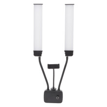 LED Fill Light 3200K to 5600K Double Arms Brightness Adjustable USB with Phone Holder Video Lighting Compatible With Live Streaming EU Plug 100‑240V