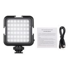 Andoer 42LED videolampen met 42 LED's, cold shoe-bevestiging, dimbaar, 6000K kleurtemperatuur, geschikt voor Canon, Nikon en Sony DSLR-camera's.