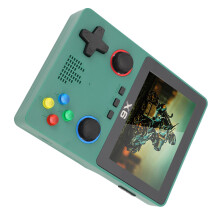 Draagbare spelconsole voor twee spelers, dubbele joystick, 3,5 inch HD IPS-kleurenscherm, 2000 mAh-batterij, groene draagbare spelcomputer.