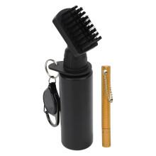 Schlägerreinigerbürste 150 ml, auslaufsicher, inklusive Rillenschärfer, kompatibel mit Course Essentials Zubehör, Gold