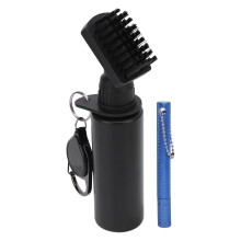Schlägerreinigerbürste 150 ml, auslaufsicher, inklusive Rillenschärfer, kompatibel mit Course Essentials Zubehör, Blau