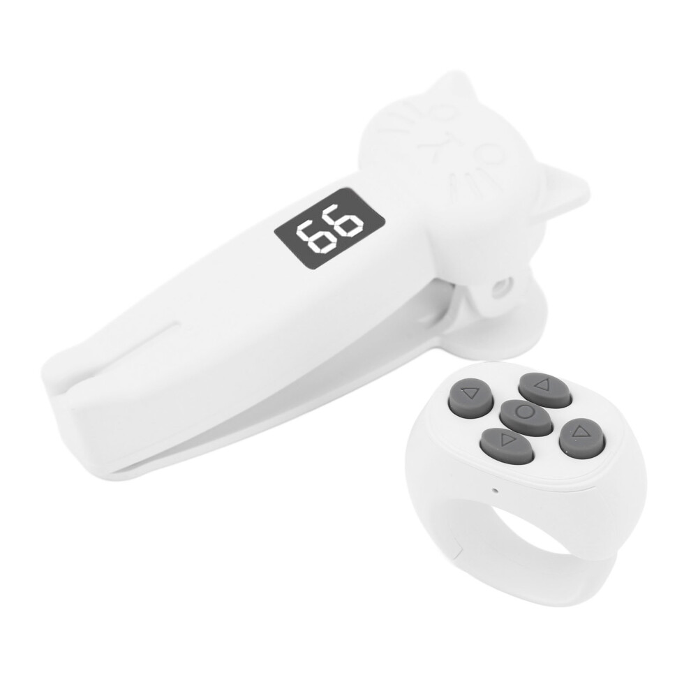 Remote Control Page Turner Portable Bluetooth Remote Clicker Camera Shutter Compatible With Electronic Book Phone Tablet White 3096501554071
