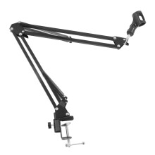 Microfoonstatief met dubbele veren, universele ophangarm, verstelbare ophangarm, microfoonstatief compatibel met livestreaming.