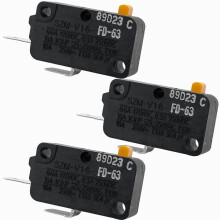 3 Pack SZM-V16-FD-63 Microwave Oven Door  Replacement, 16A 250V 2-Pin Normally Open (NO) Micro