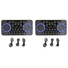 2X Carte Son V300 Pro, Interface Audio Compatible , Mixeur DJ, Effet Numérique, Console de Réduction Du Bruit, Enregistrement USB