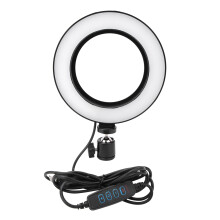 6 tuuman USB-LED-videovalo, himmennettävä rengaslamppu, yhteensopiva valokuvausselfie-live-studion kanssa