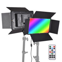 Zweifarbige RGB-Fotoleuchte, 50-W-LED-Panel, 700 LEDs, 3200–5600 K, dimmbar, DC/NP-Batteriebetrieb, mit Metallklappen, Fernbedienung
