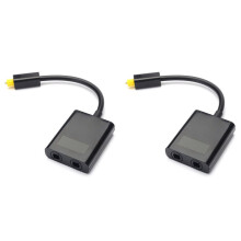 2X Dual Port Digitale Optische Vezel Audiosplitterkabeladapter 1 in 2 Uit