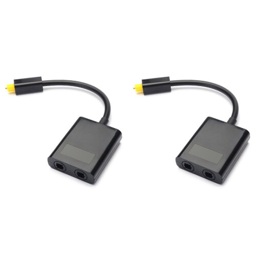 2X Dual Port Digitale Optische Vezel Audiosplitterkabeladapter 1 in 2 Uit