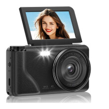 4K-Digitalkamera mit 64 MP, 3-Zoll-Klappdisplay (180), 18-Fachem Digitalzoom und Autofokus - Ideal für Vlogging und Fotografie, Insbesondere für