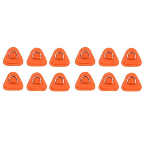 12PCS D- Patch for Inflatable Boat Kayak Dinghy , D- PVC Patch Stand- Paddleboard Canoe Rafting Orange