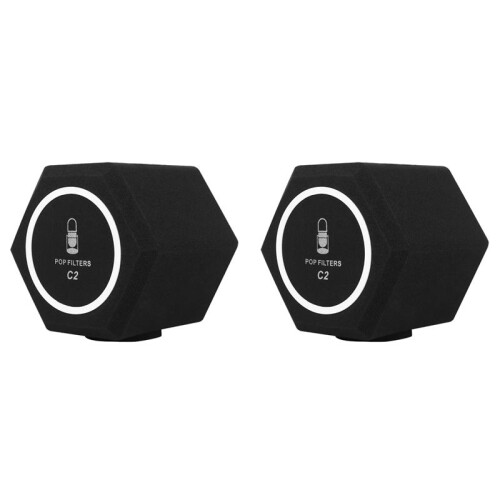 2X C2 Microphone -Filter Wind Shield Acoustic for Record Studios Mic Sound-Absorbing Foam Vocal Isolation
