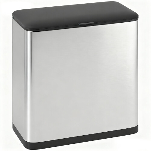 Homcom (Silver) 8L Hanging Kitchen Bin, Rubbish bin w/ Stay-Open Lid for Under Sink 1