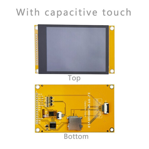 3.2 Inch IPS Capacitive Touch Display 240x320 Pixels ILI9341 FT6236 Full View Touchscreen ESP32 Display 1