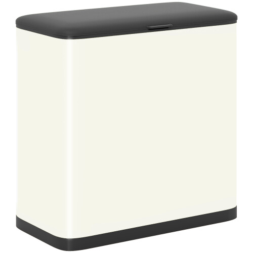 Homcom (Cream) 8L Hanging Kitchen Bin, Rubbish bin w/ Stay-Open Lid for Under Sink 1