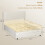 Homcom (Cream) HOMCOM Double Bed Frame with Storage and Adjustable Velvet Headboard 3