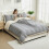 Homcom (Cream) HOMCOM Double Bed Frame with Storage and Adjustable Velvet Headboard 8